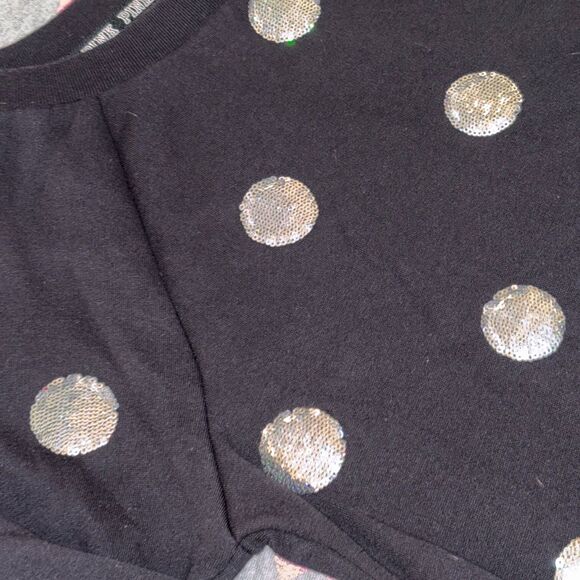 Victoria’s Secret PINK Polka Dot Holographic Sequin Bling Crewneck Sweatshirt-SM - Picture 5 of 10